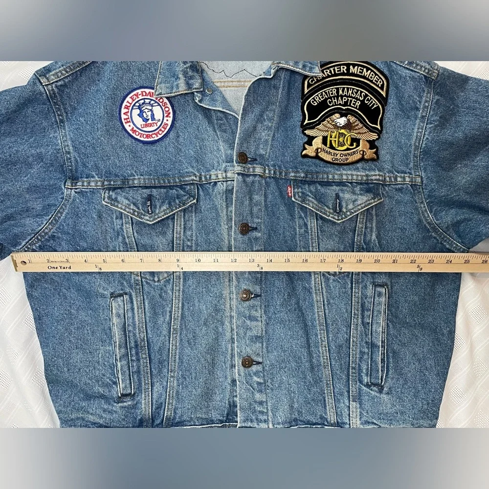 Vintage Levi’s 70507-0214 Made USA Harley HOG Denim Trucker Jacket XL - Picture 10 of 15